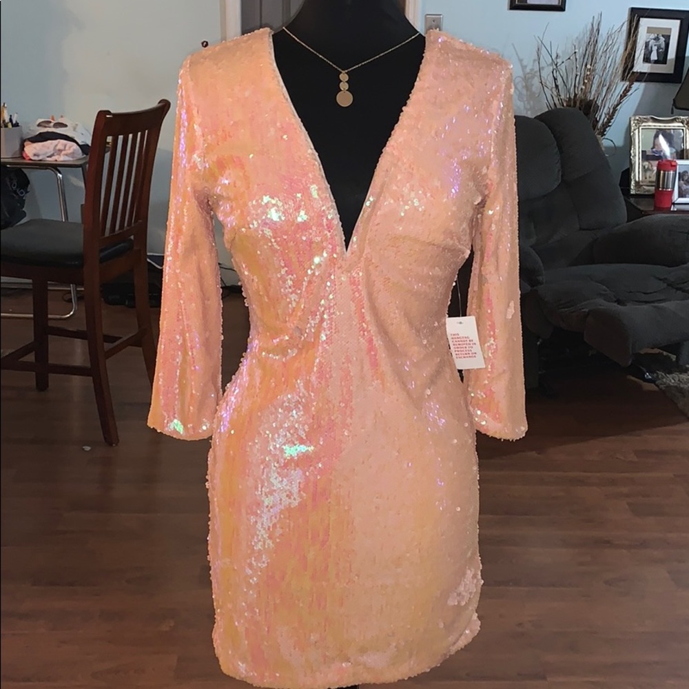 Pink sequin dress